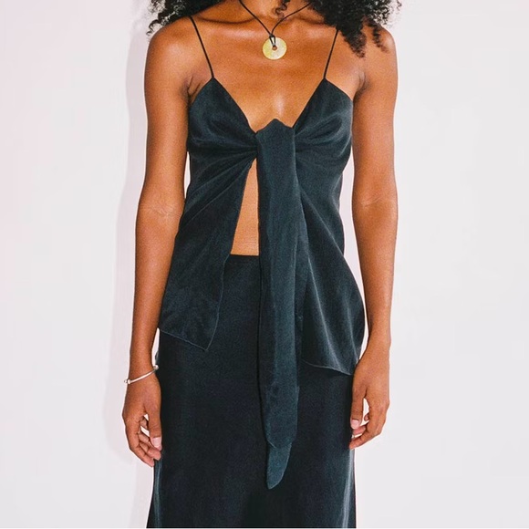 Djerf Avenue Tops - Djerf Avenue Tie Tank Top Ash